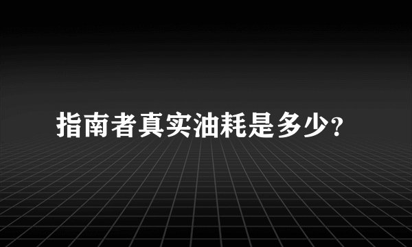 指南者真实油耗是多少?
