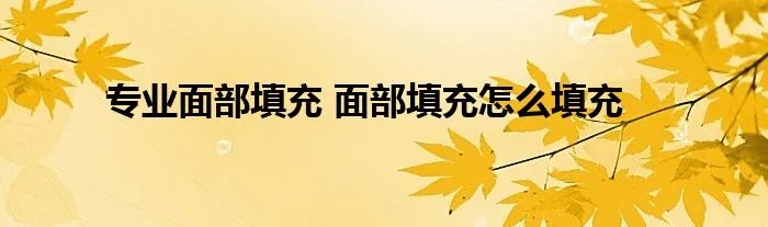 专业面部填充 面部填充怎么填充