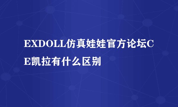 EXDOLL仿真娃娃官方论坛CE凯拉有什么区别