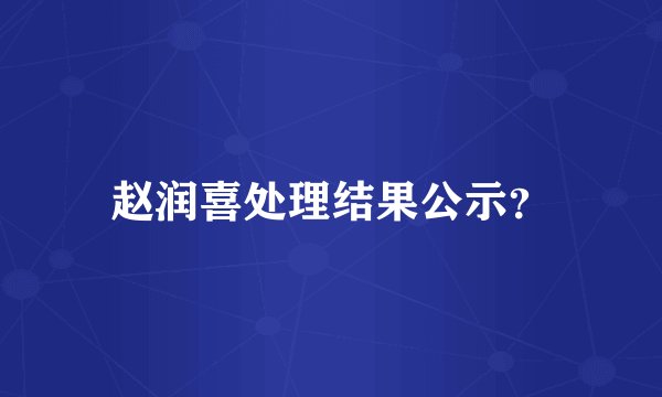 赵润喜处理结果公示？