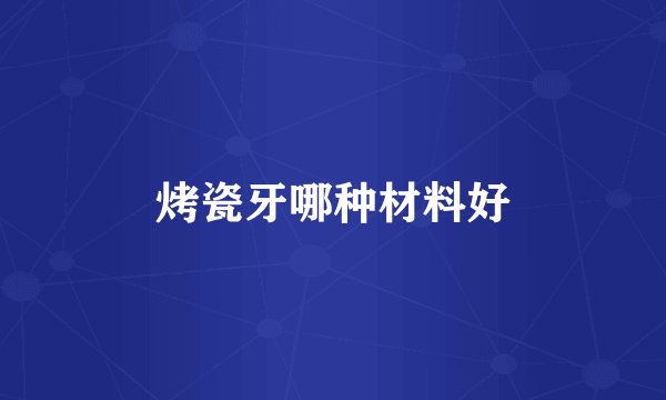 烤瓷牙哪种材料好