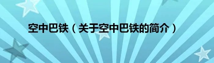 空中巴铁（关于空中巴铁的简介）