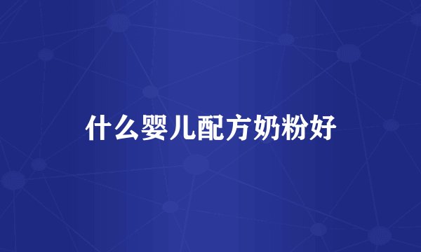 什么婴儿配方奶粉好