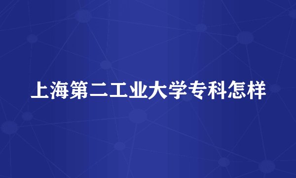 上海第二工业大学专科怎样