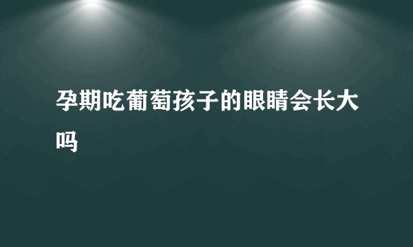 孕期吃葡萄孩子的眼睛会长大吗