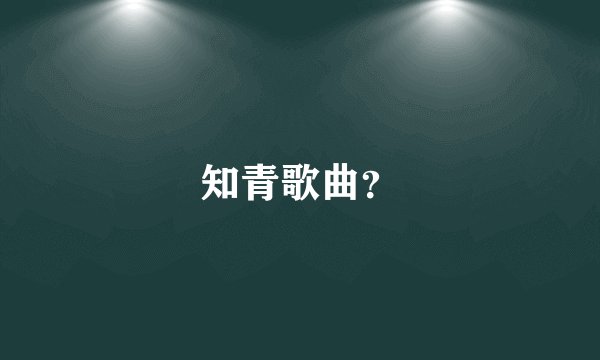 知青歌曲？