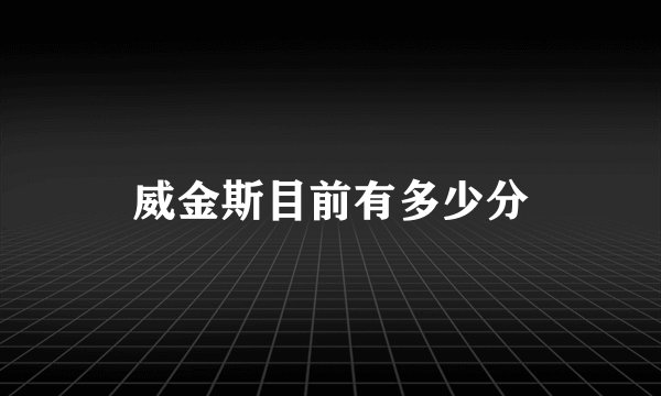 威金斯目前有多少分