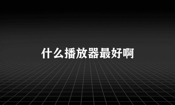 什么播放器最好啊