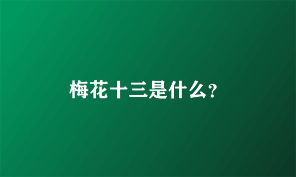 梅花十三是什么？