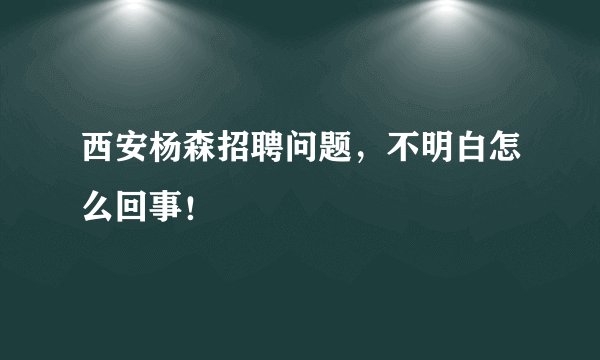 西安杨森招聘问题,不明白怎么回事!