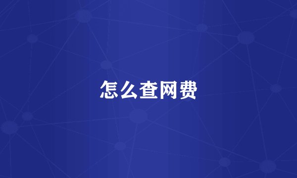 怎么查网费