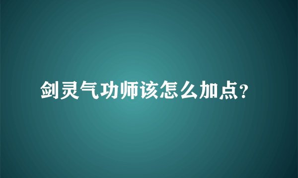 剑灵气功师该怎么加点？