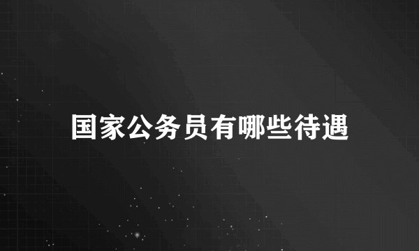 国家公务员有哪些待遇