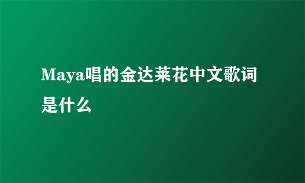 Maya唱的金达莱花中文歌词是什么