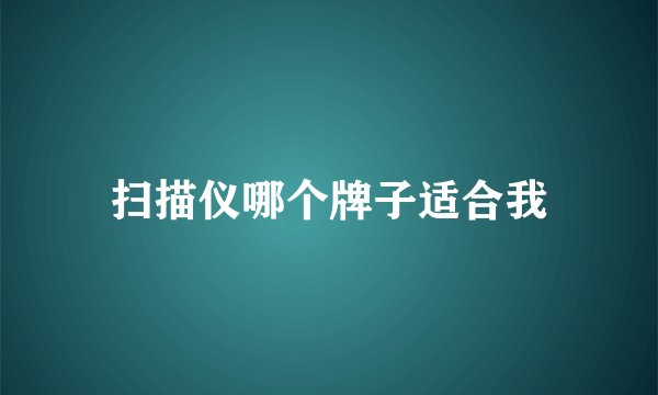 扫描仪哪个牌子适合我