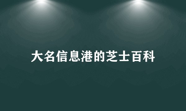 大名信息港的芝士百科