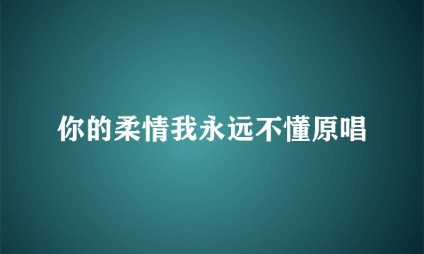 你的柔情我永远不懂原唱