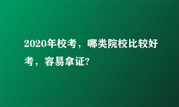 2020年校考,哪类院校比较好考,容易拿证?