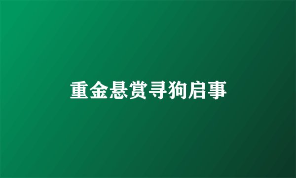 重金悬赏寻狗启事