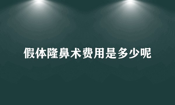 假体隆鼻术费用是多少呢