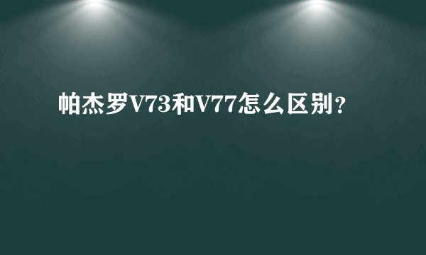帕杰罗V73和V77怎么区别？