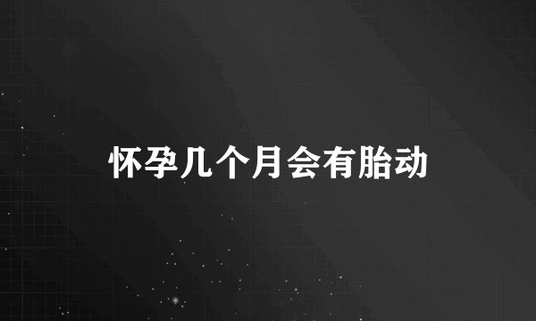 怀孕几个月会有胎动