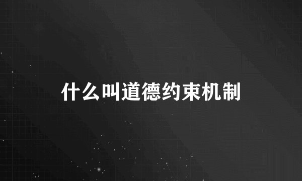 什么叫道德约束机制