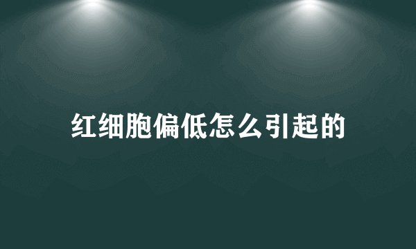 红细胞偏低怎么引起的