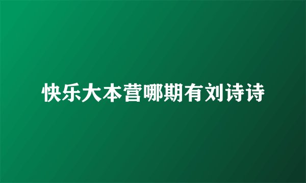 快乐大本营哪期有刘诗诗