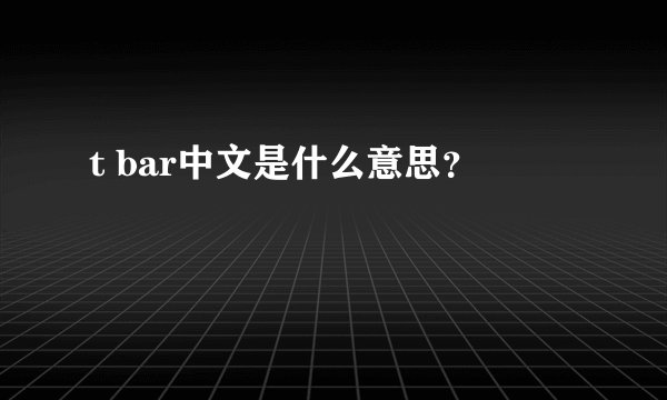 t bar中文是什么意思？