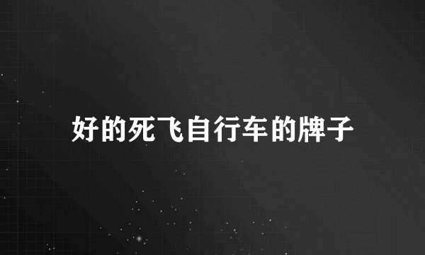好的死飞自行车的牌子