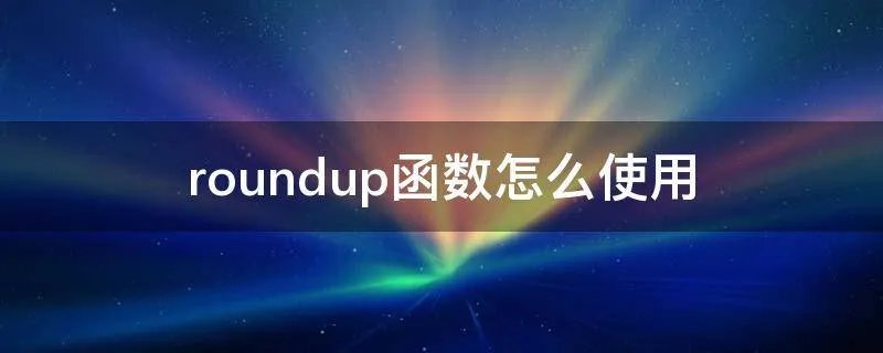 roundup函数怎么使用