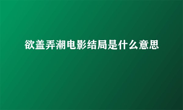 欲盖弄潮电影结局是什么意思
