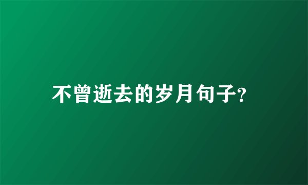 不曾逝去的岁月句子？