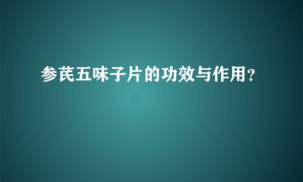 参芪五味子片的功效与作用？