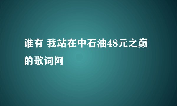谁有 我站在中石油48元之巅 的歌词阿
