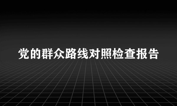 党的群众路线对照检查报告