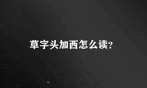 草字头加西怎么读？