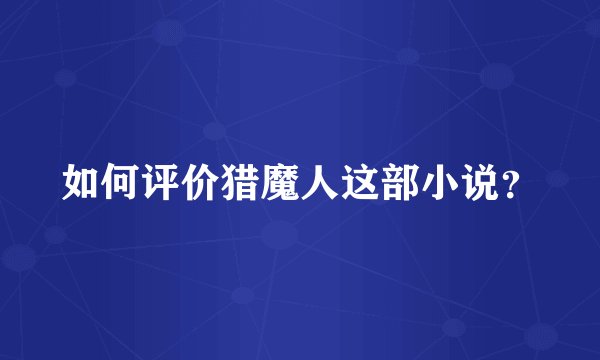 如何评价猎魔人这部小说？
