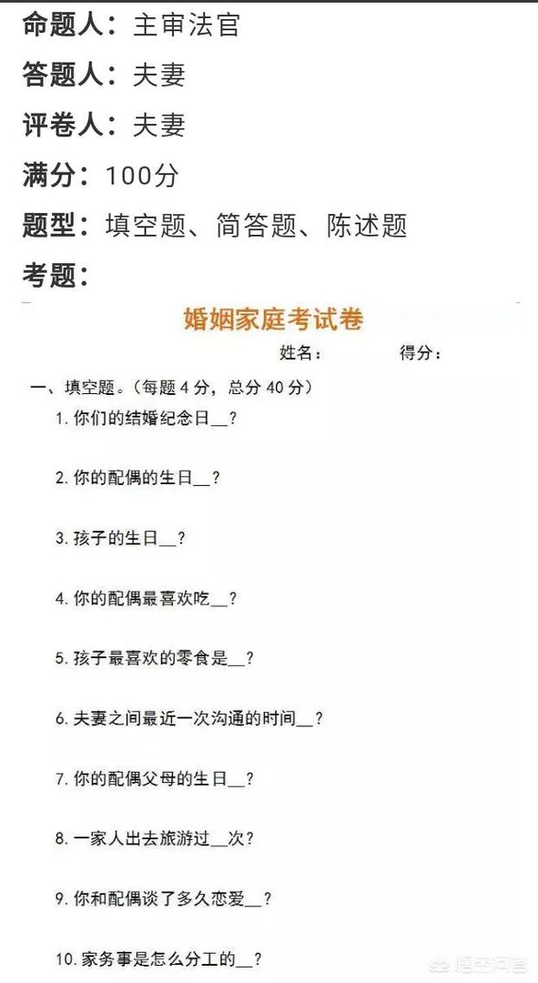 对于江苏省民政局出台的“离婚考卷”你怎么看?