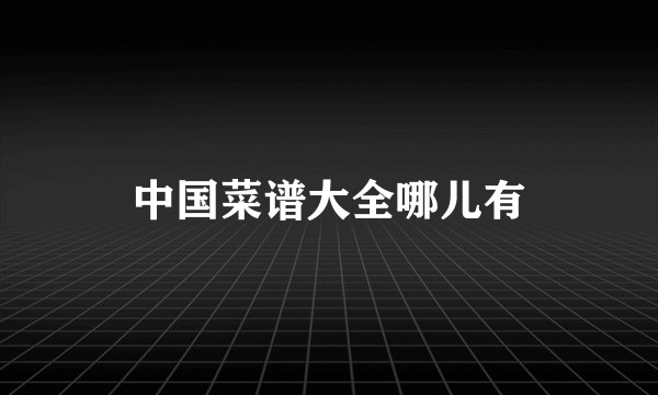 中国菜谱大全哪儿有