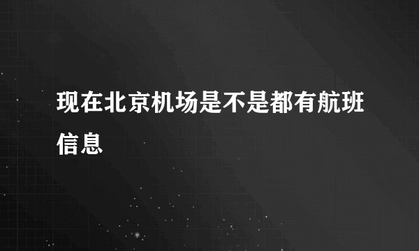 现在北京机场是不是都有航班信息