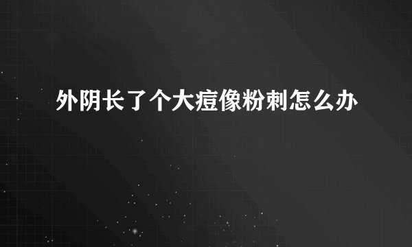 外阴长了个大痘像粉刺怎么办