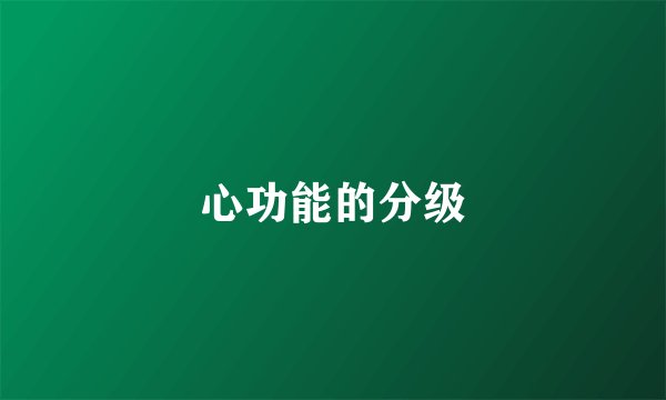 心功能的分级