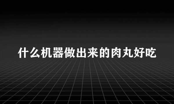 什么机器做出来的肉丸好吃