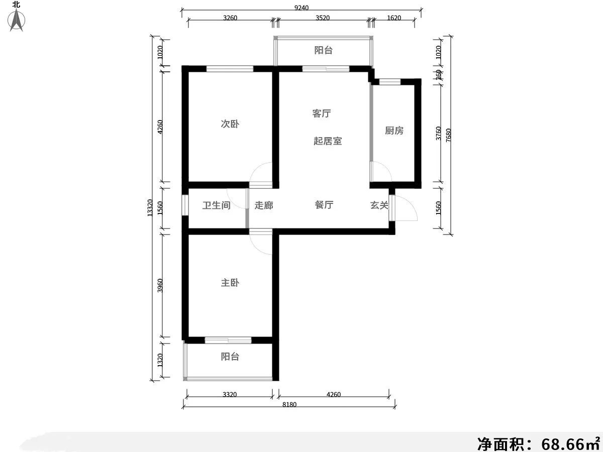 太原齐家典尚装饰|景都花苑Ⅲ·花贵100平2室2厅1厨1卫户型点评