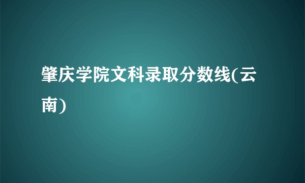 肇庆学院文科录取分数线(云南)