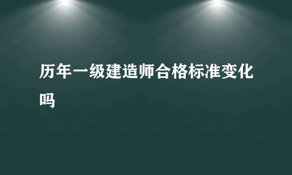 历年一级建造师合格标准变化吗