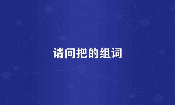 请问把的组词