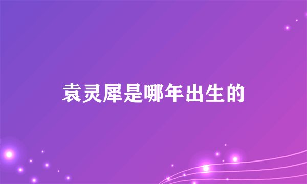 袁灵犀是哪年出生的